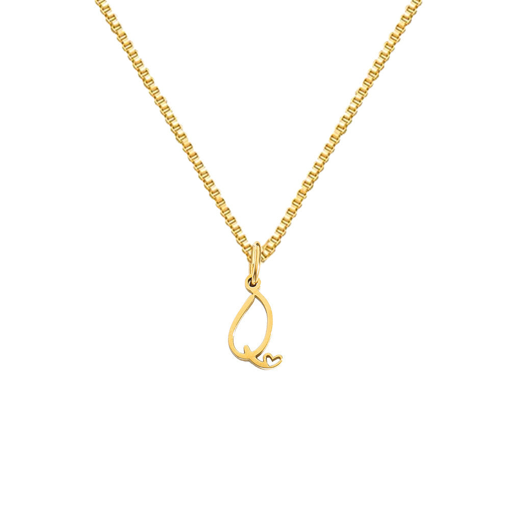 26 Love Letters Titanium Steel Pendants Necklace