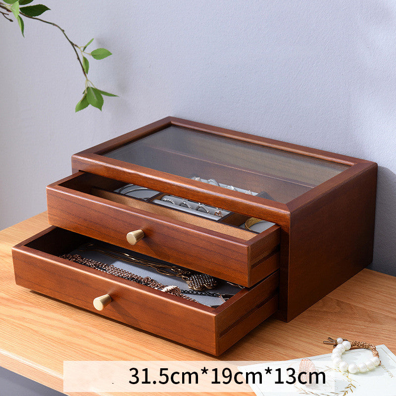Einfache Schmuckschatulle aus Holz für Make-up