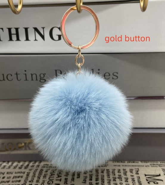 20 Colors Fluffy Fur Pom Pom Keychain Soft Faux Fur-like Ball Car Keyring Key Holder Women Bag Pendant Jewelry