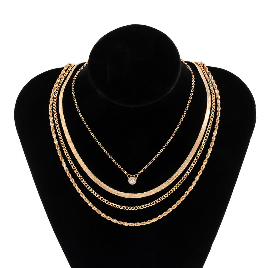 Retro Minderheit Schlangenkette Twist Kette Kombination Halskette Halskette Für Frauen