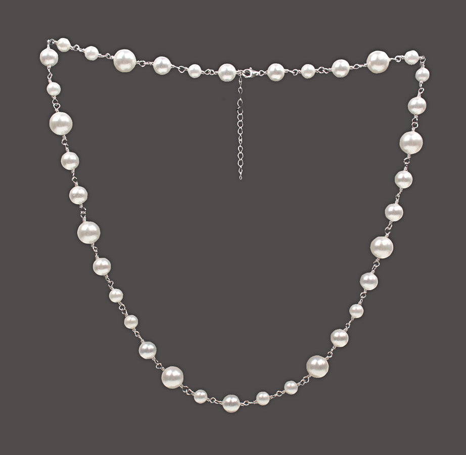 Collar de perlas con cuentas de concha natural