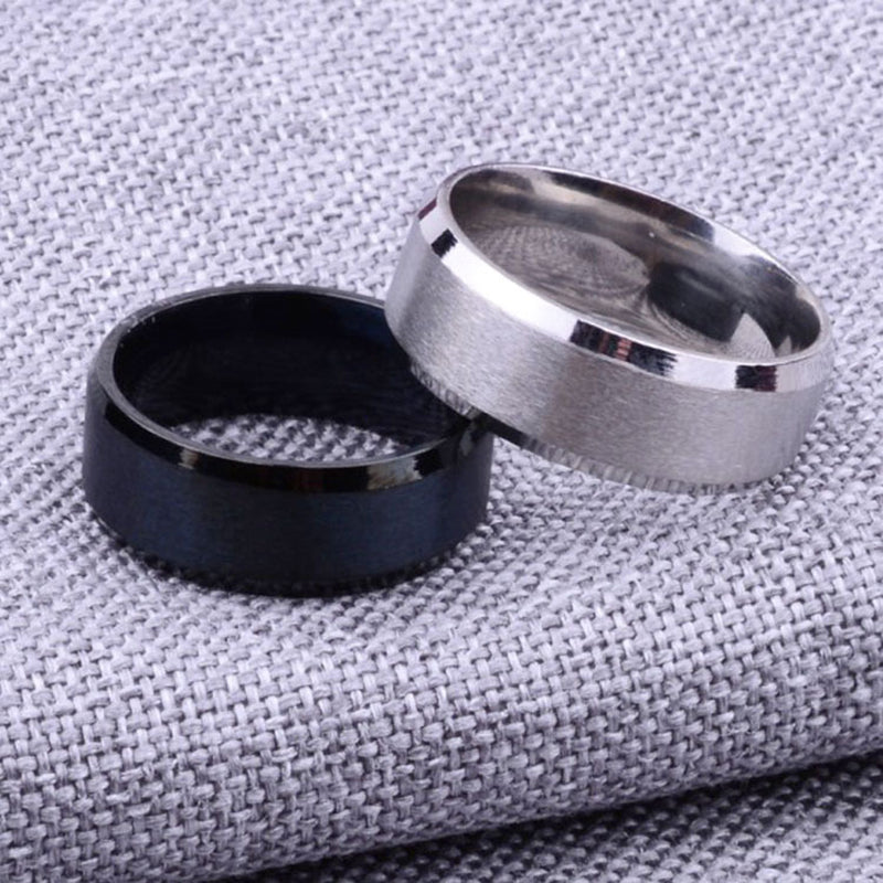 Einfacher Ring Mattiertes Paar Ring Persönlichkeit Edelstahlring