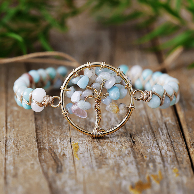Pulsera de pareja tejida a mano de amatista