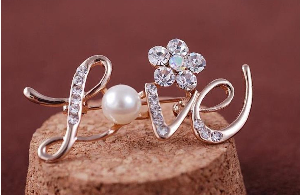 Schmuck Blume Liebe Brosche Intarsien Mit Diamant Perle Brosche