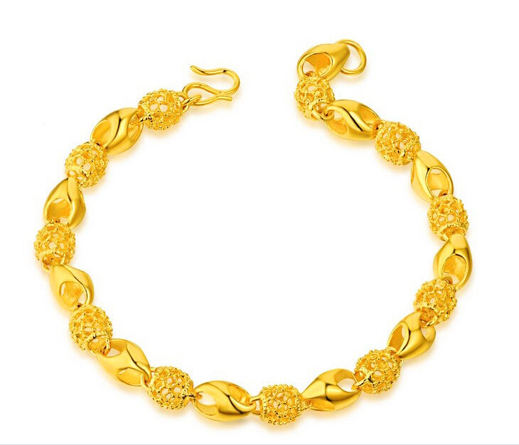 Pulsera de latón chapado en oro