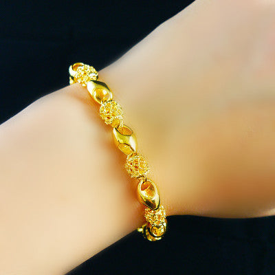 Pulsera de latón chapado en oro
