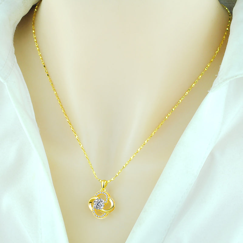 Halskette 925 Sterling Silber Plattiert 18k Roségold Halskette Damen Kleeblatt Schlüsselbeinkette Für Freundin Geburtstag Valentinstagsgeschenk