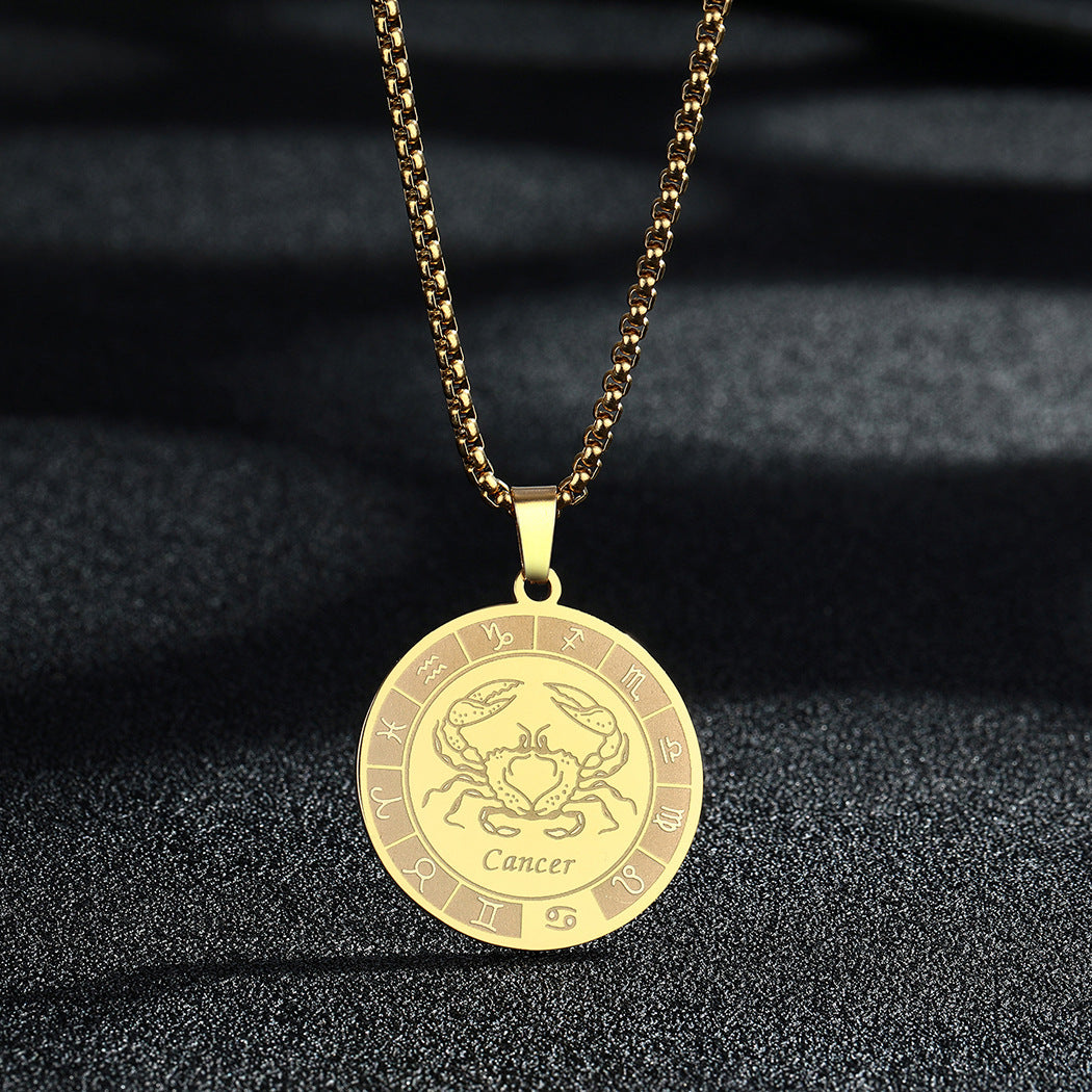 Edelstahl Konstellations-Anhänger-Halskette Goldmedaillen-Halskette