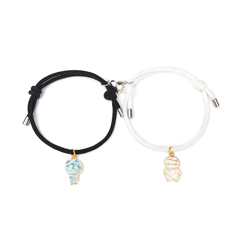 Nuevo imán de amor atrae un par de pulseras de amantes de Halloween