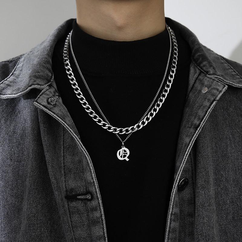 Ins Style Letter Necklace Titanium Steel