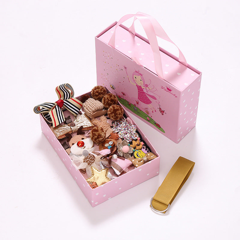 24PCS Bow head rope hair clip hair ring hair accessories set