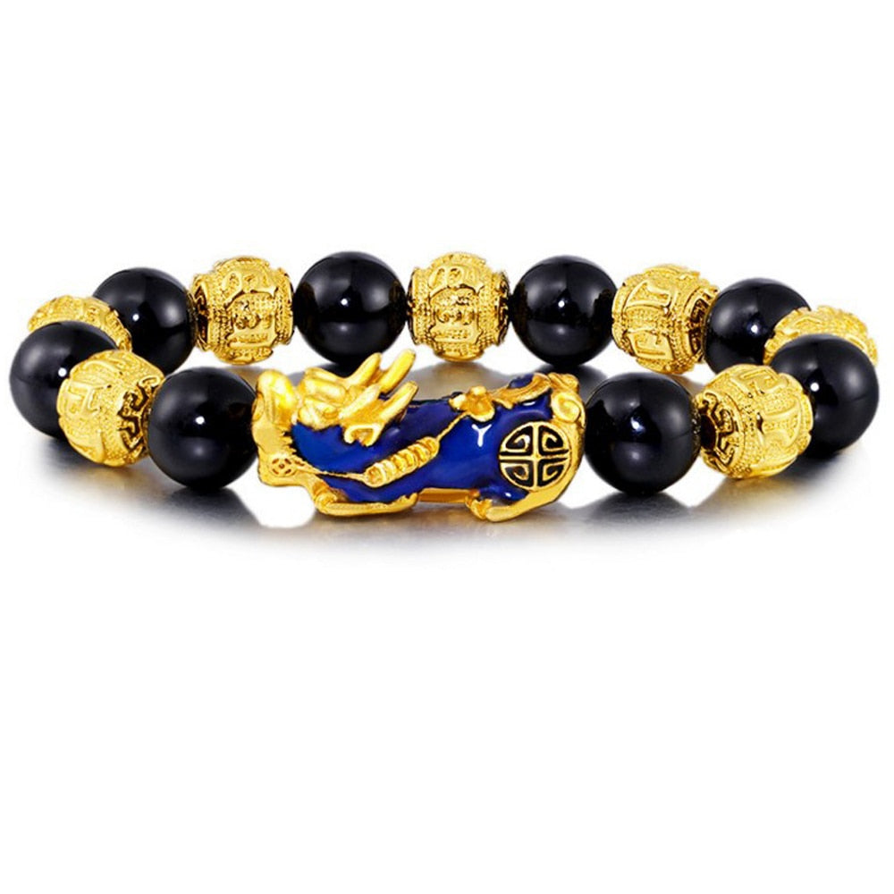 Novedad: Pulseras Pixiu que cambian de color, pulsera de oro arena para hombre