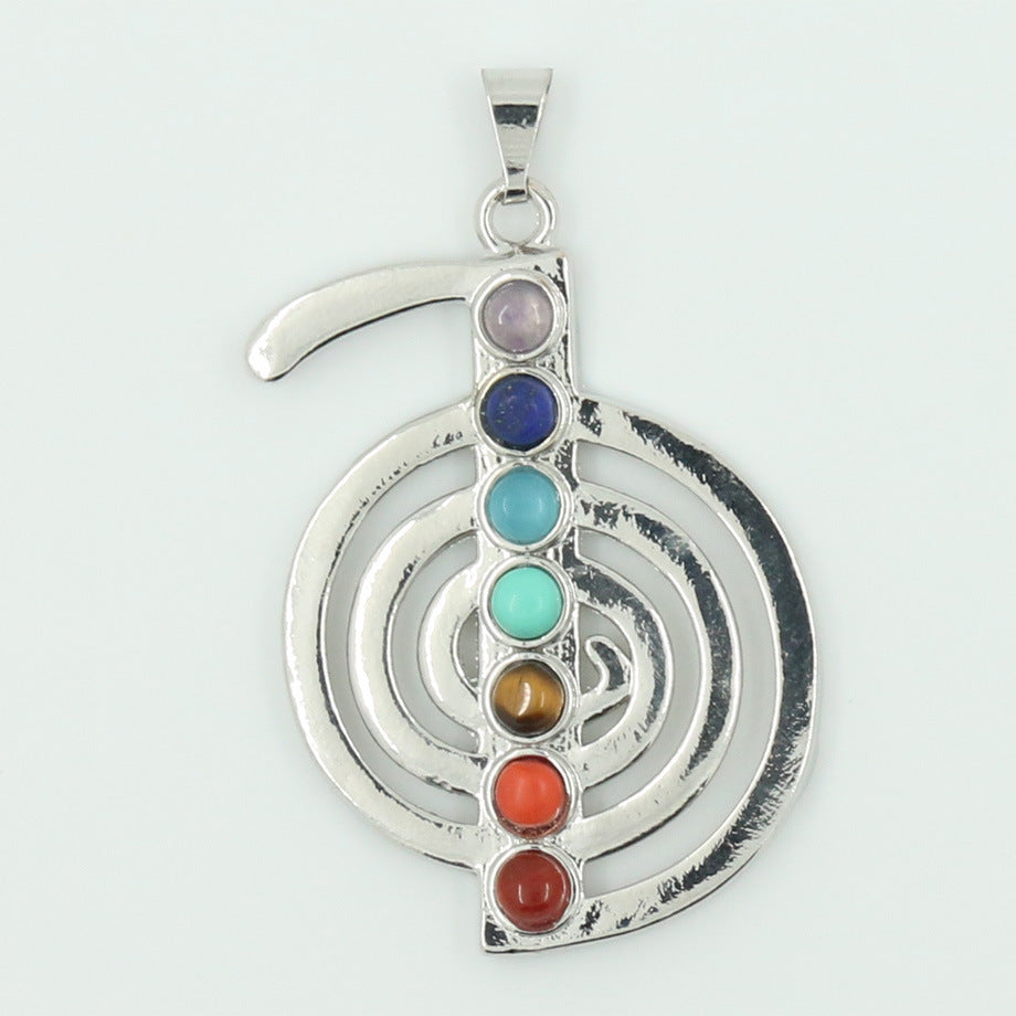 Yoga Sieben Chakra Halbedelstein-Anhänger