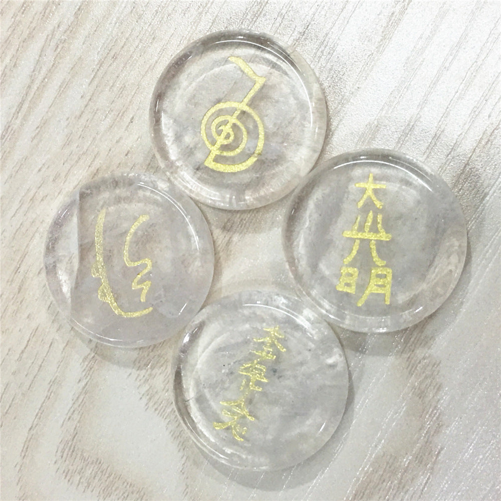 Vier Energiesymbole Natürlicher Kristallschmuck Japanische metaphysische Zaubersprüche
