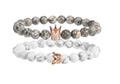 Mikro-Inlay Zirkon Kronenarmband vulkanischer Stein weißer Türkis Armband