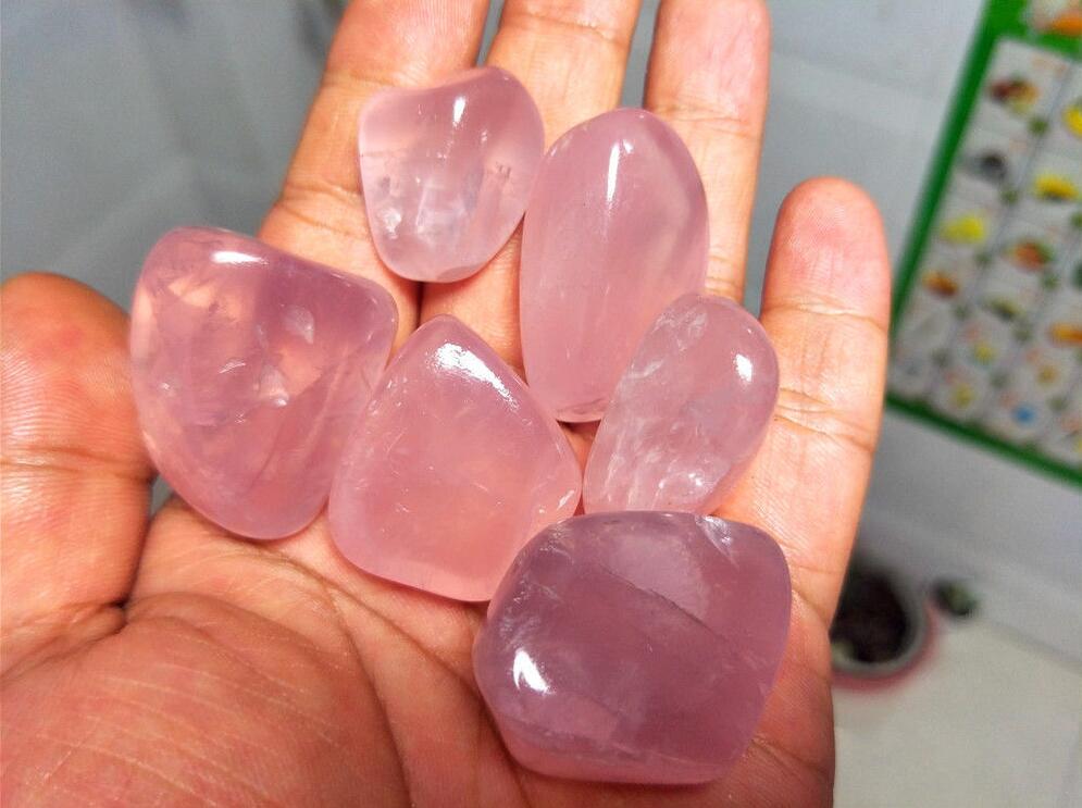 6 pieces set price natural powder crystal bare stone