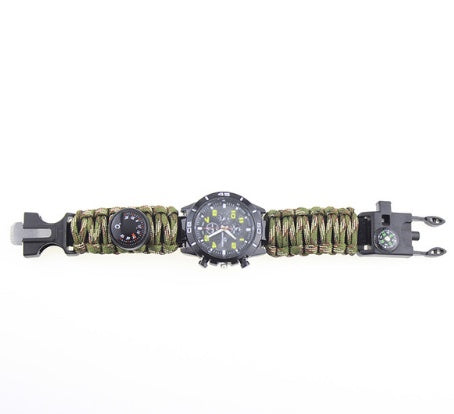 6-in-1 Outdoor Tactical EDC Survival Verstellbares Armband Kompass Rettung Paracord Campingausrüstung Werkzeuge