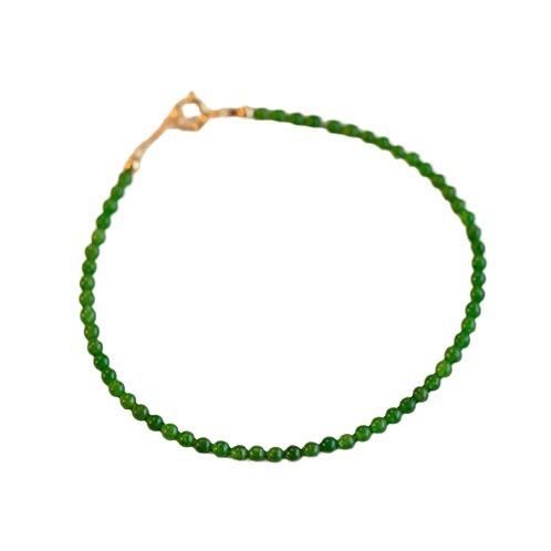 Pulsera Fina Retro de Calcedonia Verde Mini Ágata