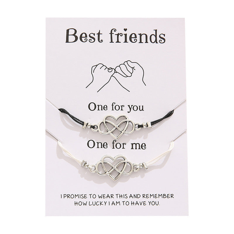 Grenzüberschreitendes meistverkauftes Best-Friendship-Kartenarmband, einfaches Persönlichkeits-Liebes-8-Zeichen-Paararmband-Schmuck
