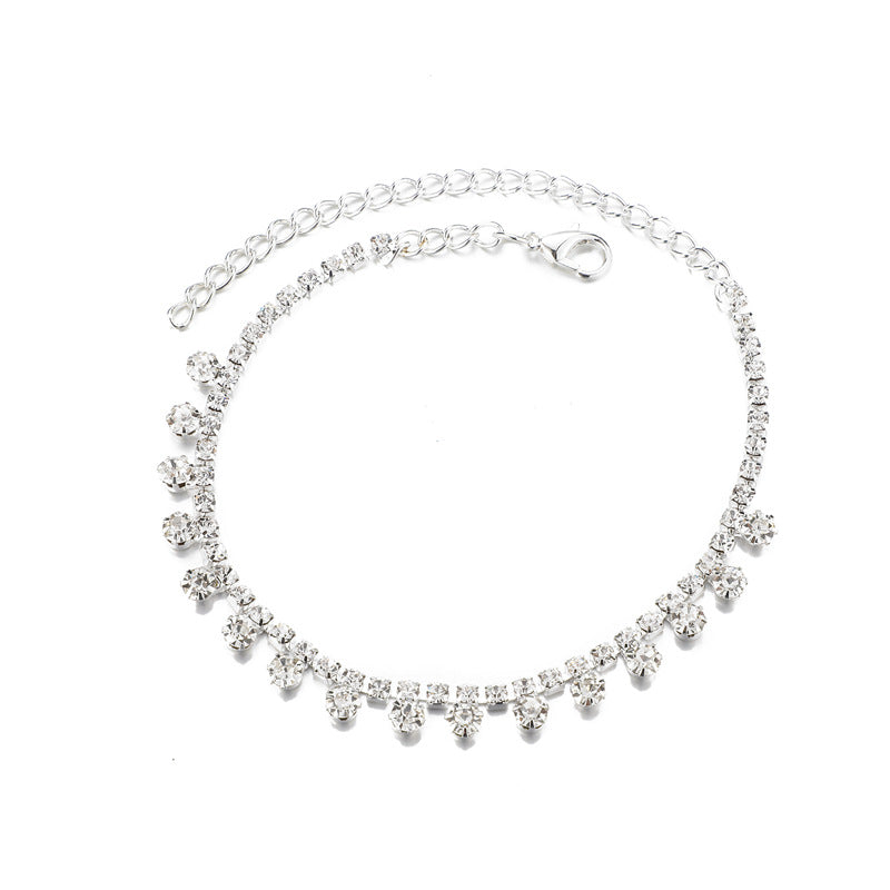 Tobillera redonda de diamantes de moda para mujer