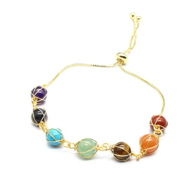 Women's Natural Stone Hand Weaving Bracelet