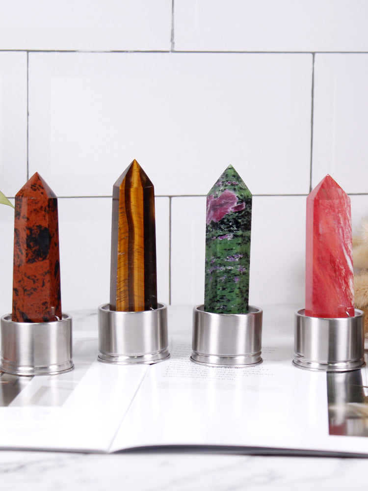 Naturkristallsäulenstein Quarz aus verschiedenen Materialien Zauberstab heilt Energiesteinpunkt Wasserbecher Flasche Ornament Ersatz