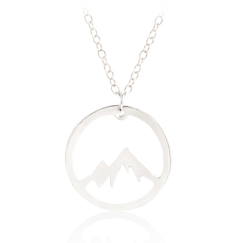 Mountain Pendant Necklace Gold Silver Minimalist Nature Snow Mountain Necklace For Women Men Fashion Adventure Jewelry Gift