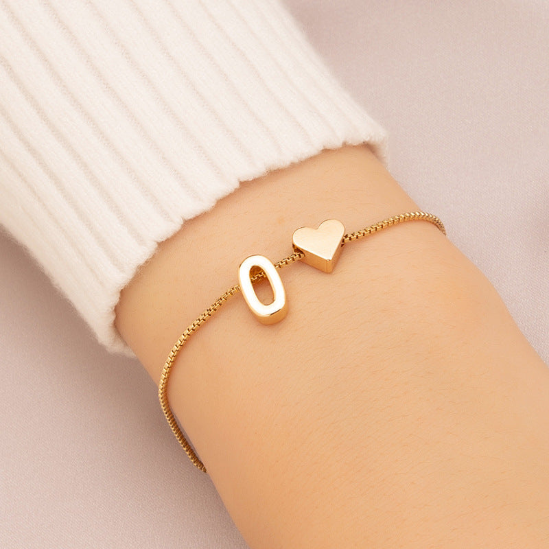Bracelet Heart-shaped English Letters