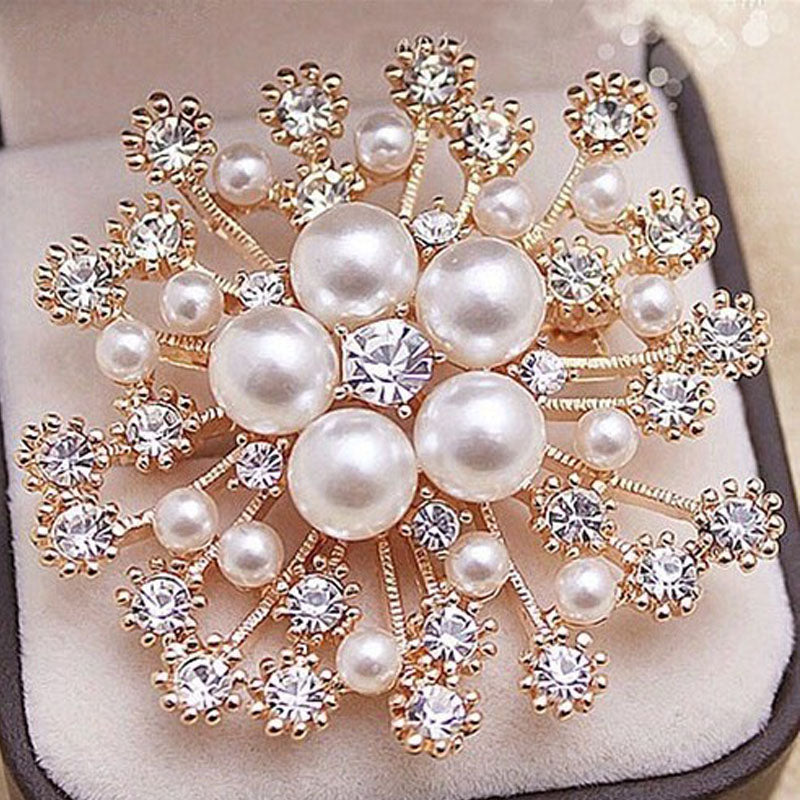 Moda mujer broche de flor grande exquisito