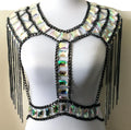 Top crop de cadena de cuentas Festival Gem