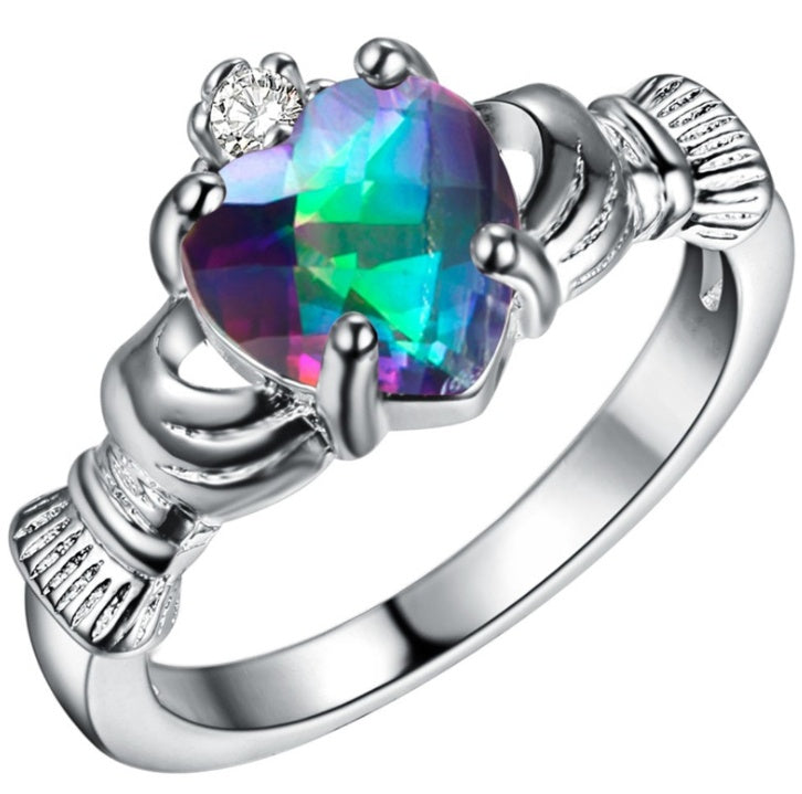 Platin 925 Sterling Silber Schmuck Neuer Schmuck Ring Wunsch Best Buy Europa und Amerika Herzform Schmuck
