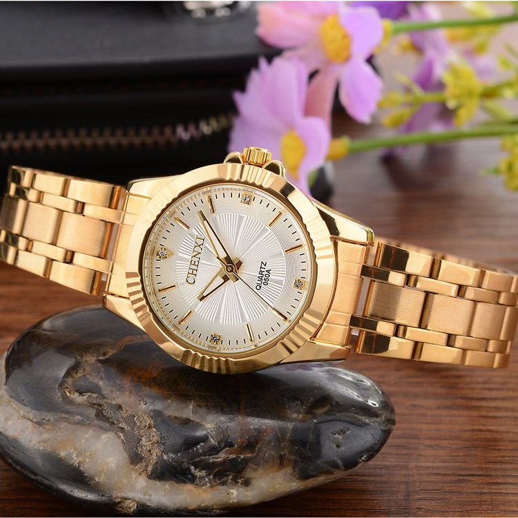 Luxusmarke Herren Goldene elegante Uhren Edelstahl