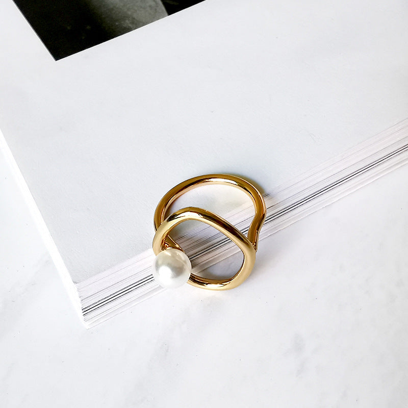 Zierlicher Kunstperlenring für Frauen Minimalistische Ringe