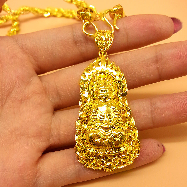 Collar de oro con cuerda de cáñamo