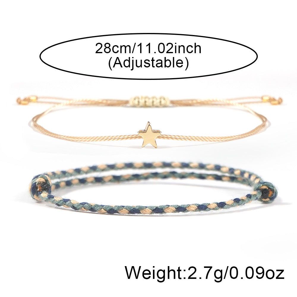 Cross-border Hot Selling Fashion Simple Handmade Woven Four-color Bracelet Couple Girlfriends Gifts For Men And Women XINGX Bracelet