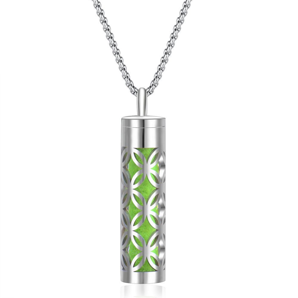 316L Stainless Steel Aromatic Perfume Oil Essential Oil Diffuser Pendant Necklace