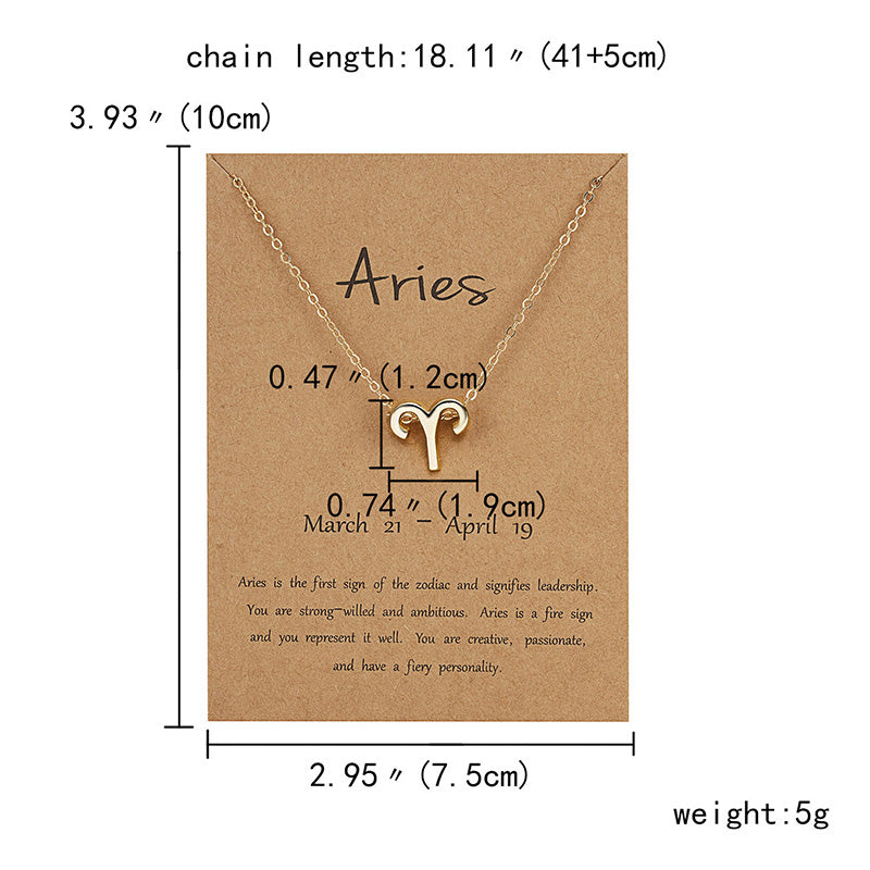12 Constellation Zodiac Sign Necklaces Chokers For Women Girls