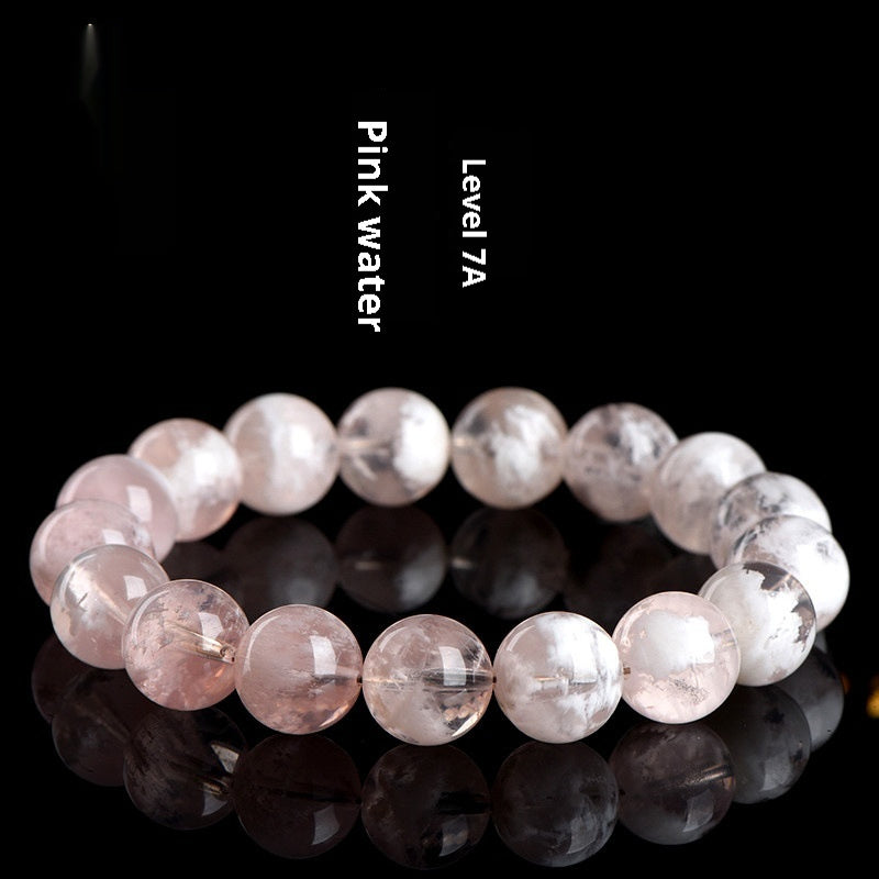 Natural Snowflake Ghost Round Beads Bracelet