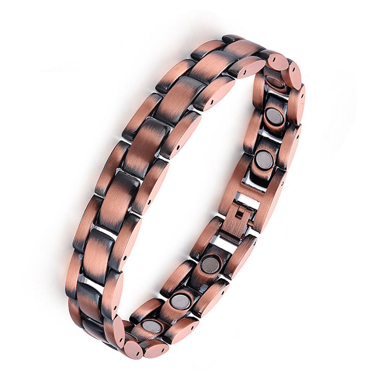 Retro Red Copper Men's Magnetic Therapy Bracelet