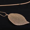 Naturblatt-Halskette Goldblatt Vergoldeter Anhänger Pulloverkette