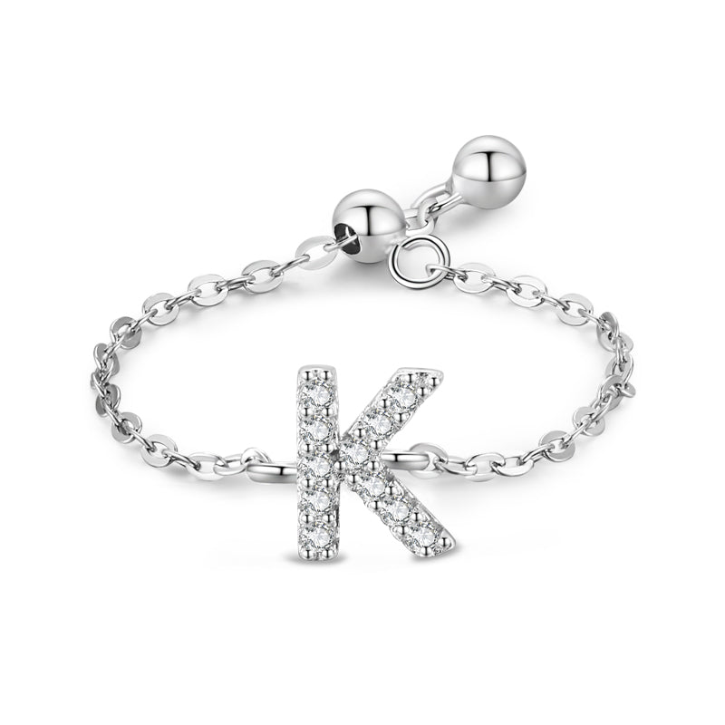 Brief-Kettenring Damen Mode Nische Design Liebe Dünner Ring Schmuck