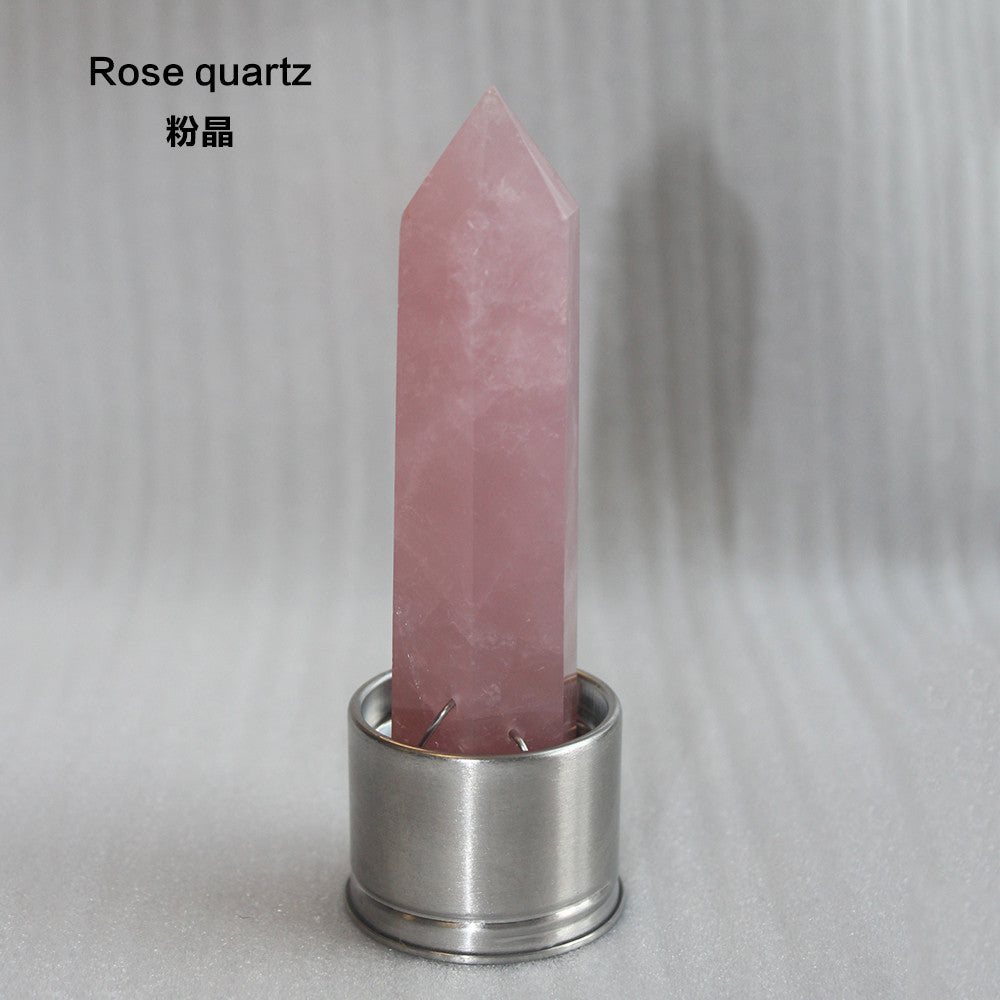 Naturkristallsäulenstein Quarz aus verschiedenen Materialien Zauberstab heilt Energiesteinpunkt Wasserbecher Flasche Ornament Ersatz