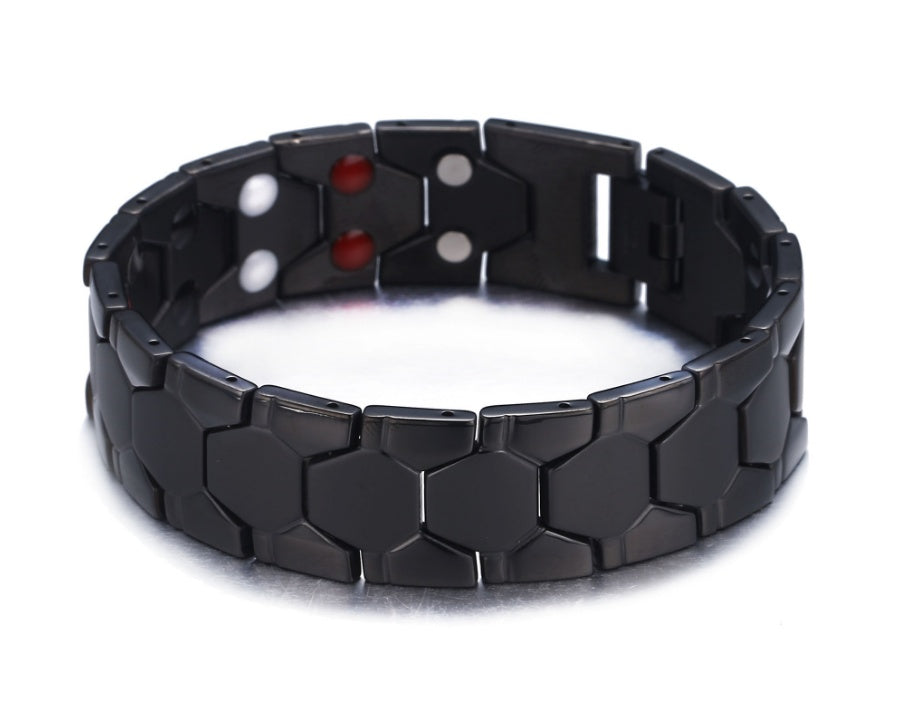 Pulsera de titanio magnética 4 en 1 de bioenergía para hombre, pulsera retorcida magnética saludable para la artritis