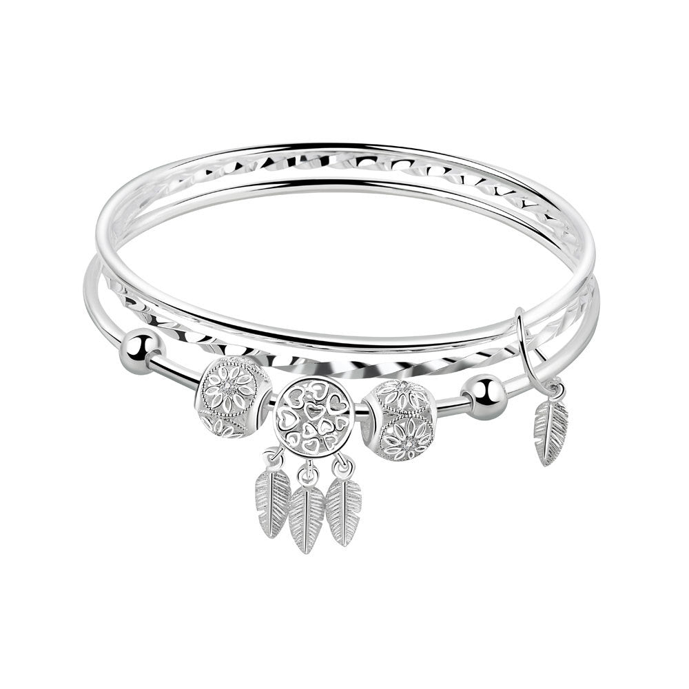 Pulsera de San Valentín Tanabata de tres anillos sólidos