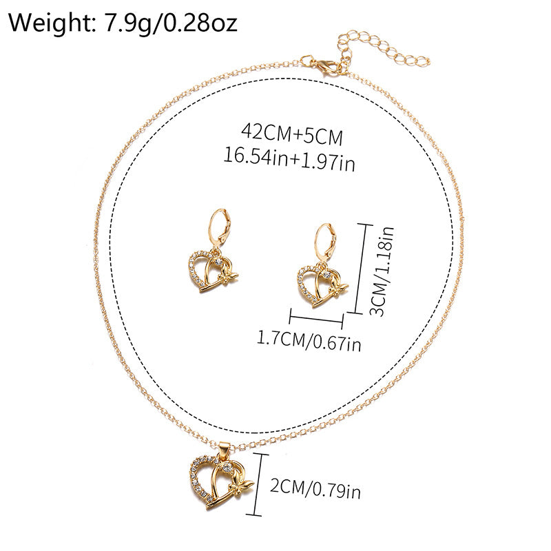 Mode Diamant Herz Ohrstecker Legierung Anzug Damen