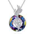 Nuevo collar con colgante de cristal Firebird y pendientes de fénix coloridos para mujer
