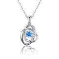 Ozean Herz Halskette Damen 925 Silber