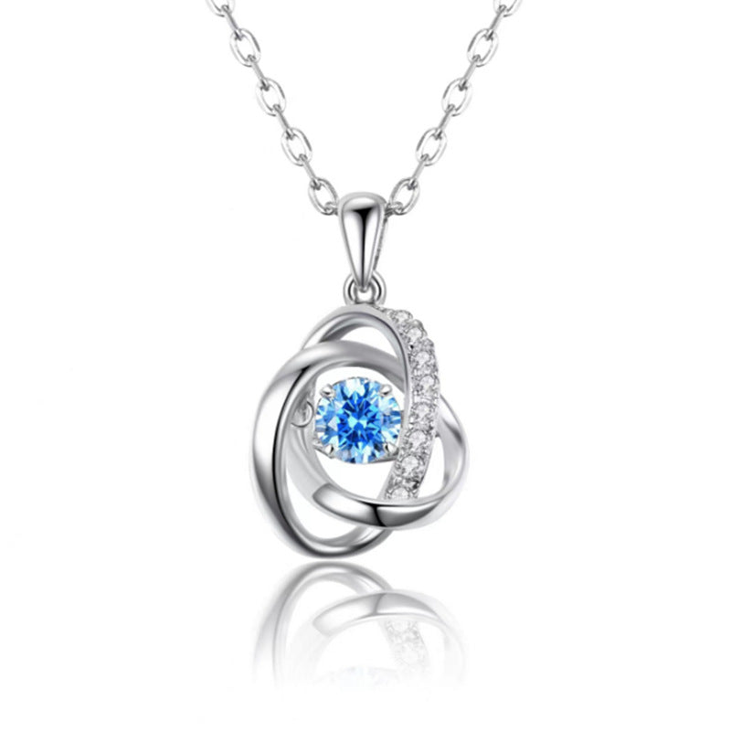 Ozean Herz Halskette Damen 925 Silber