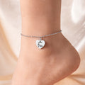 2023 New Peach Heart Pendant Anklet Silver Stainless Steel Anklet