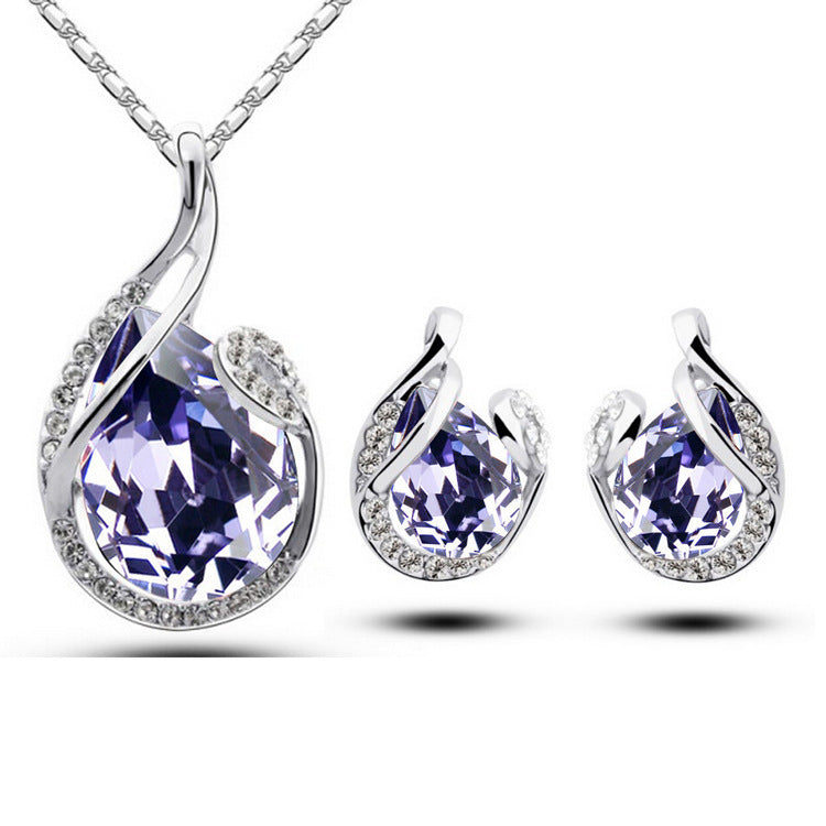 Strass-Ohrring-Halskette